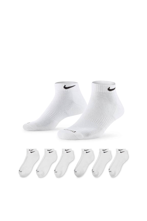 Everyday Plus Cushion Low Cut Socks | Large, Men 8-12, Women 10-13 / White / 6 Pack