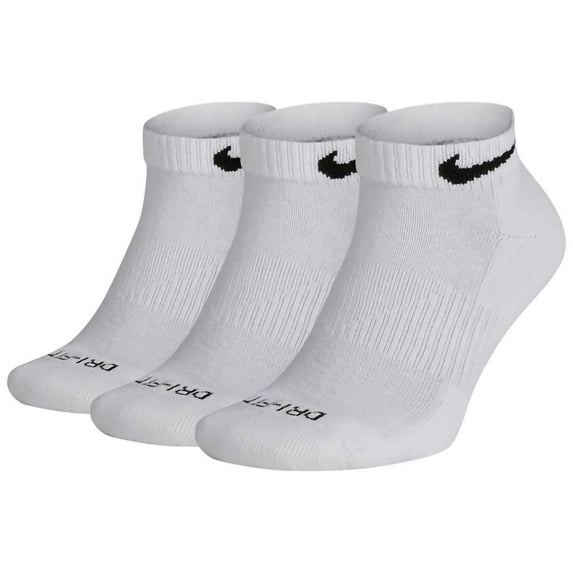 Nike Everyday Plus Cushion Low Socks 3-Pair Pack White/Black SM (US 4-6 Big Kid Shoe Size, Women's Shoe 4-6)