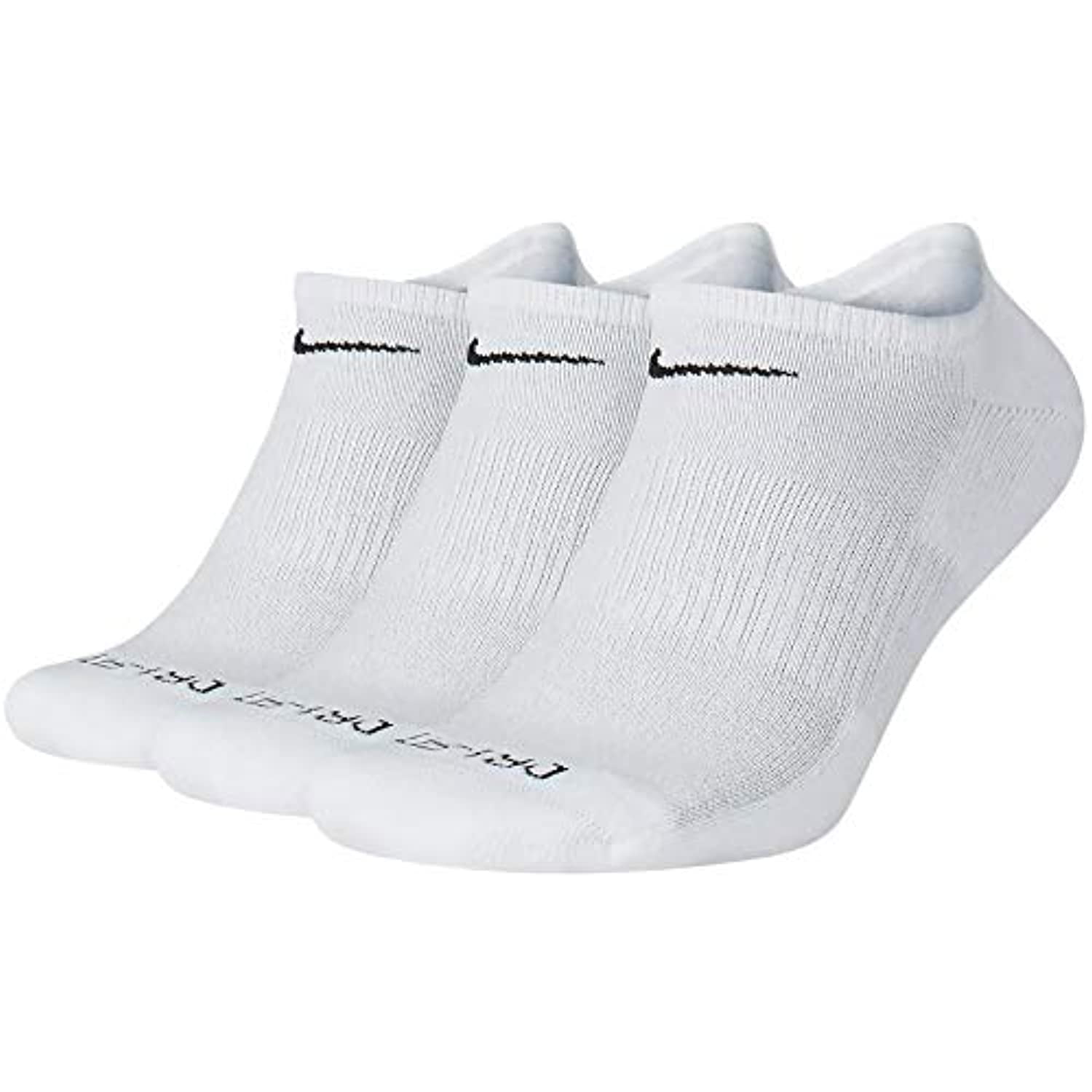Nike Everyday Plus Cushion No Show Socks 3-Pair Pack White/Black SM (4 ...