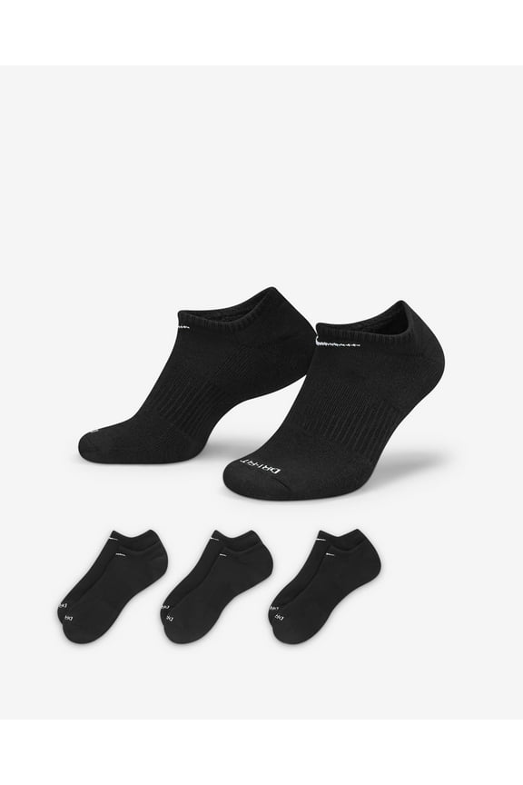 Everyday Plus Cushion Training No-Show Socks (3 Pairs) Color: Black/White Size: S