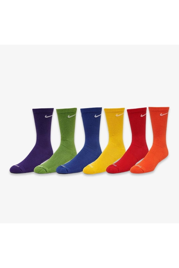 Everyday Plus Cushioned High Training Crew Socks (6 Pack) Multi-Color / Rainbow SX6897-903