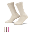 thumbnail image 1 of Nike Unisex Everyday Plus Cushioned Training Crew Socks 3 Pairs Beige Pink Brown, 1 of 1