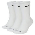 thumbnail image 1 of Nike Everyday Plus Cushioned Training Crew Socks, White, S, 1 of 5