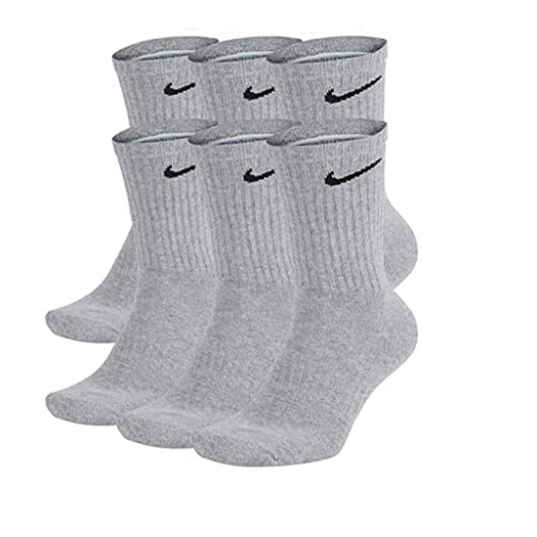 Nike Everyday Plus DRI FIT Cushioned Training Crew Socks Gray 6 Pairs SX6897 065 Sz L 8 12 Men 10 13 Wmn s
