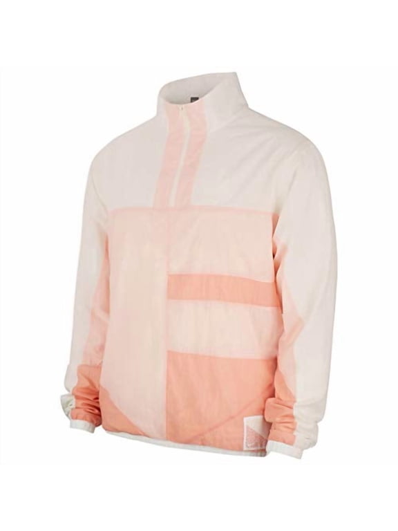Flight Jacket Mens Windbreakers Size L, Color: Washed Coral/Sail/Pink Quartz