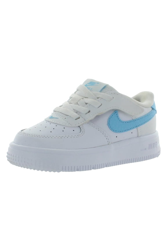 Toddler's Nike Air Force 1 Low Easyon Wht/Aquarius Blue-Wht (FN0236 107) - 5
