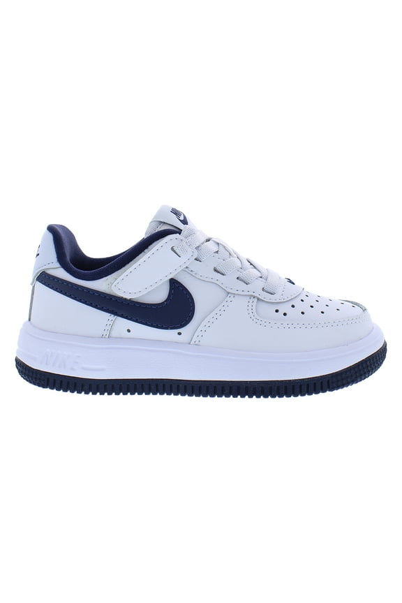 Force 1 Low EasyOn Leather PS Boys Shoes Size 11, Color: White/Midnight Navy