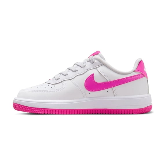 Little Kid's Nike Force 1 Low EasyOn White/Laser Fuchsia (FN0237 102) - 1