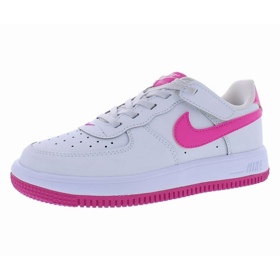Nike Force 1 Low Easyon PS Girls Shoes Size 8, Color: White/Laser Fuchsia