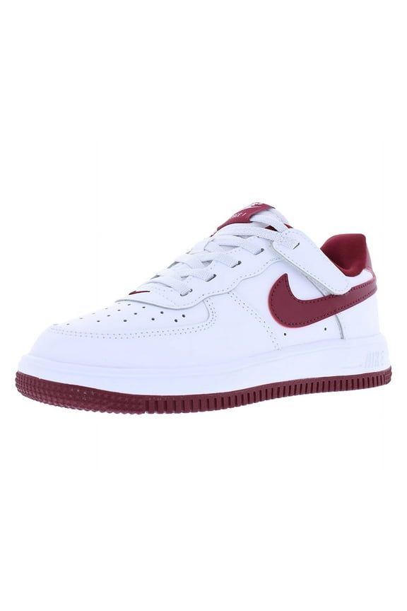 Little Kid's Nike Force 1 Low EasyOn White/Team Red (FN0237 105) - 12