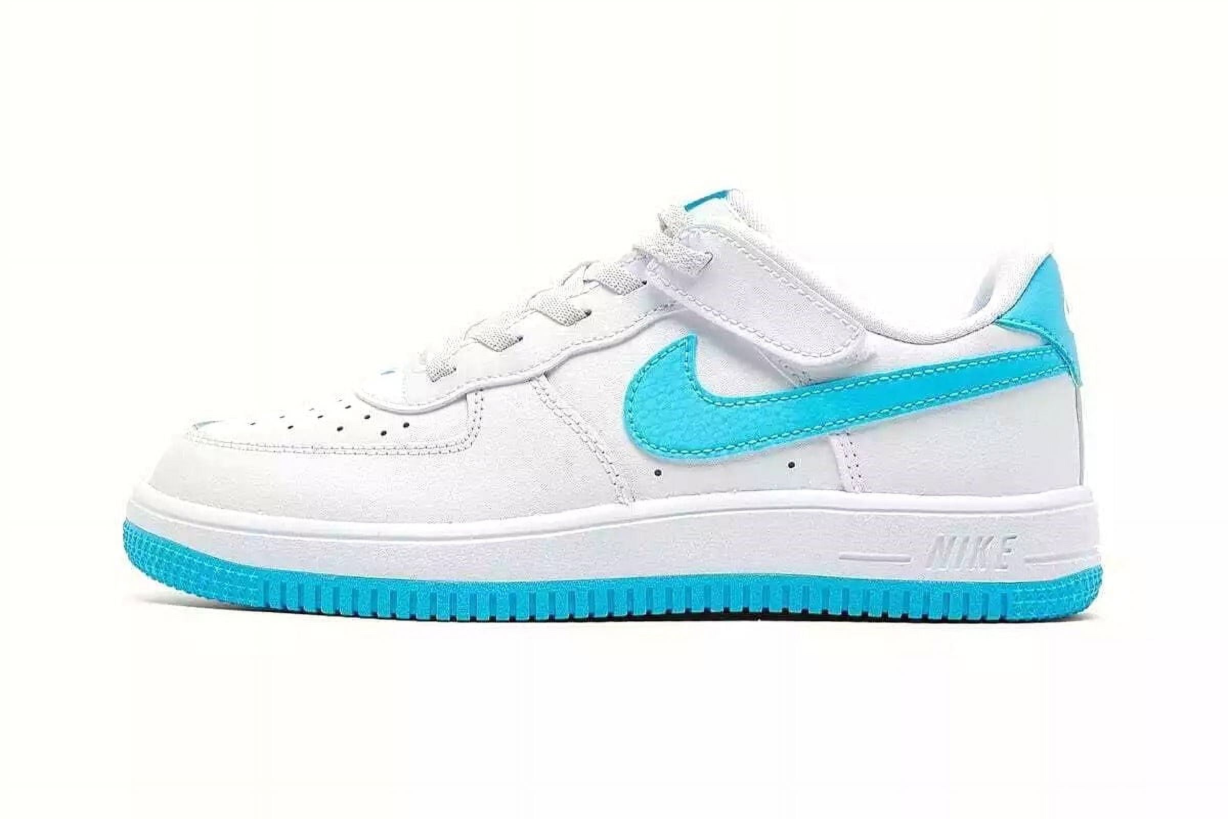 Nike Force 1 Low EasyOn Little Kids Shoes Color White White Aquarius Blue Size 12C Walmart