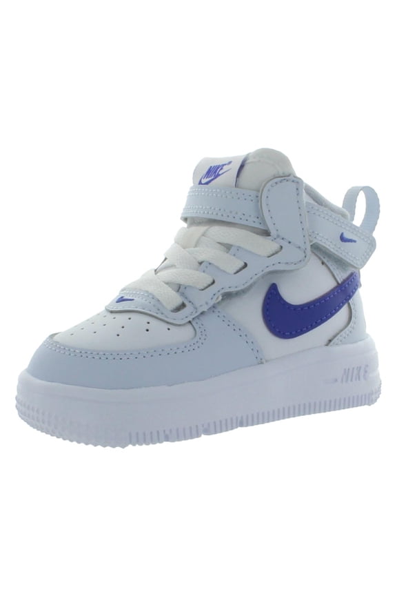 Force 1 Mid EasyOn Leather Infant/Toddler Shoes Size 7, Color: Football Grey/Persian Violet