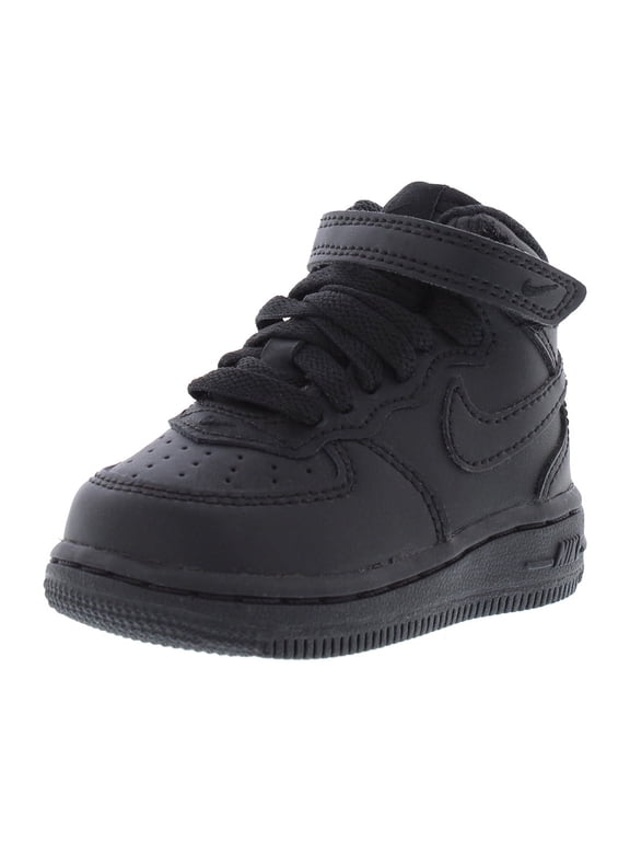 Force 1 Mid LE Infant/Toddler Shoes Size 4, Color: Black/Black