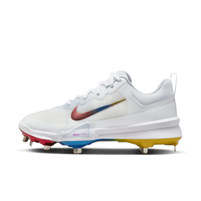 Nike Force Zoom Trout 9 Pro Baseball Cleats Color: White/Football Grey/University Red/Hyper Violet Size: 12