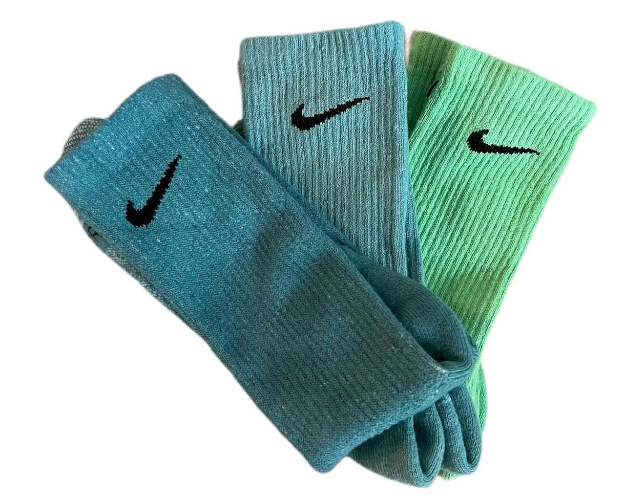 blue and green nike socks