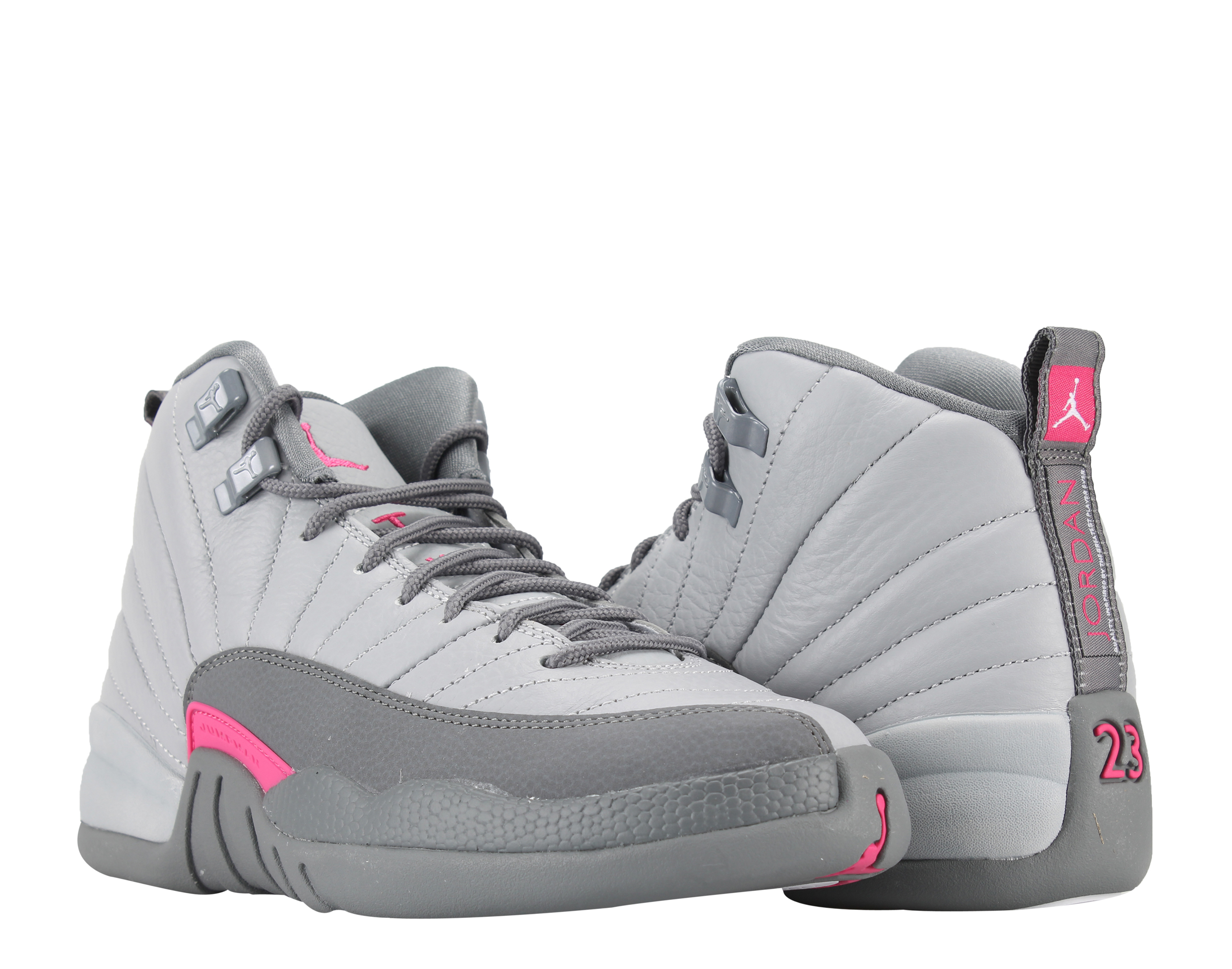 Nike Girls Air Jordan 12 Retro GG Wolf Grey Vivid Pink 510815 029 Walmart