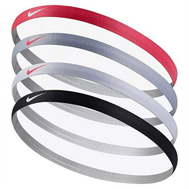 Nike Girls Assorted Headband Hair Bands 4 Pack, Silicone for Grip