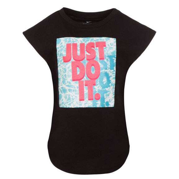 Nike Girls Black & Blue Pink Just Do It Athletic T-Shirt Work Out Tee X-Large 6X