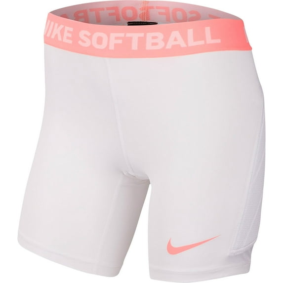 Nike Girls' Dri-FIT Softball Slider Shorts (Tm Wt/Snst Plse/Snst Plse, XL)