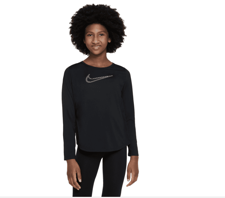 Boys and Girls Sportswear Logo Embroidered Long-Sleeve T-Shirt