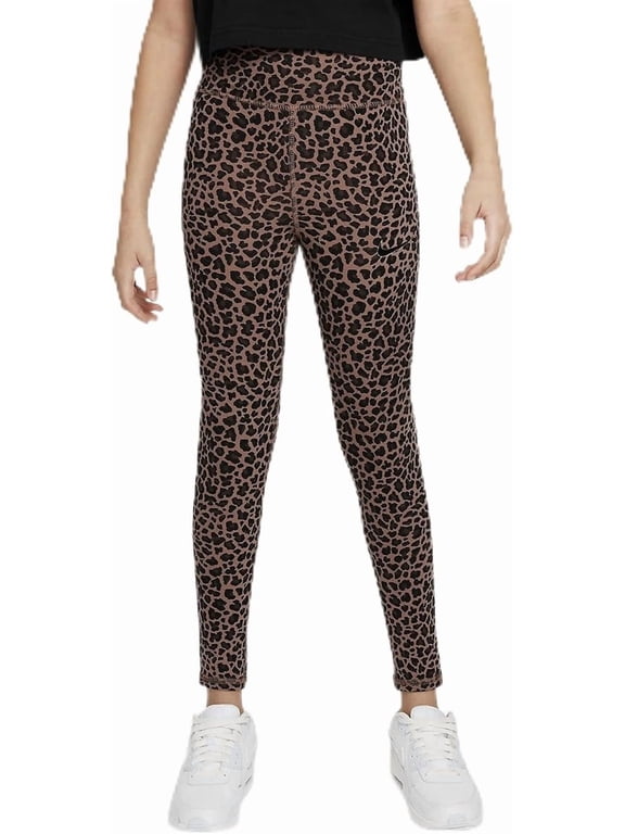 Girls' Sportswear Graphic Leggings, Leopard, XL Regular US
