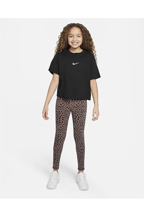 Girls' Sportswear Graphic Leggings, Leopard