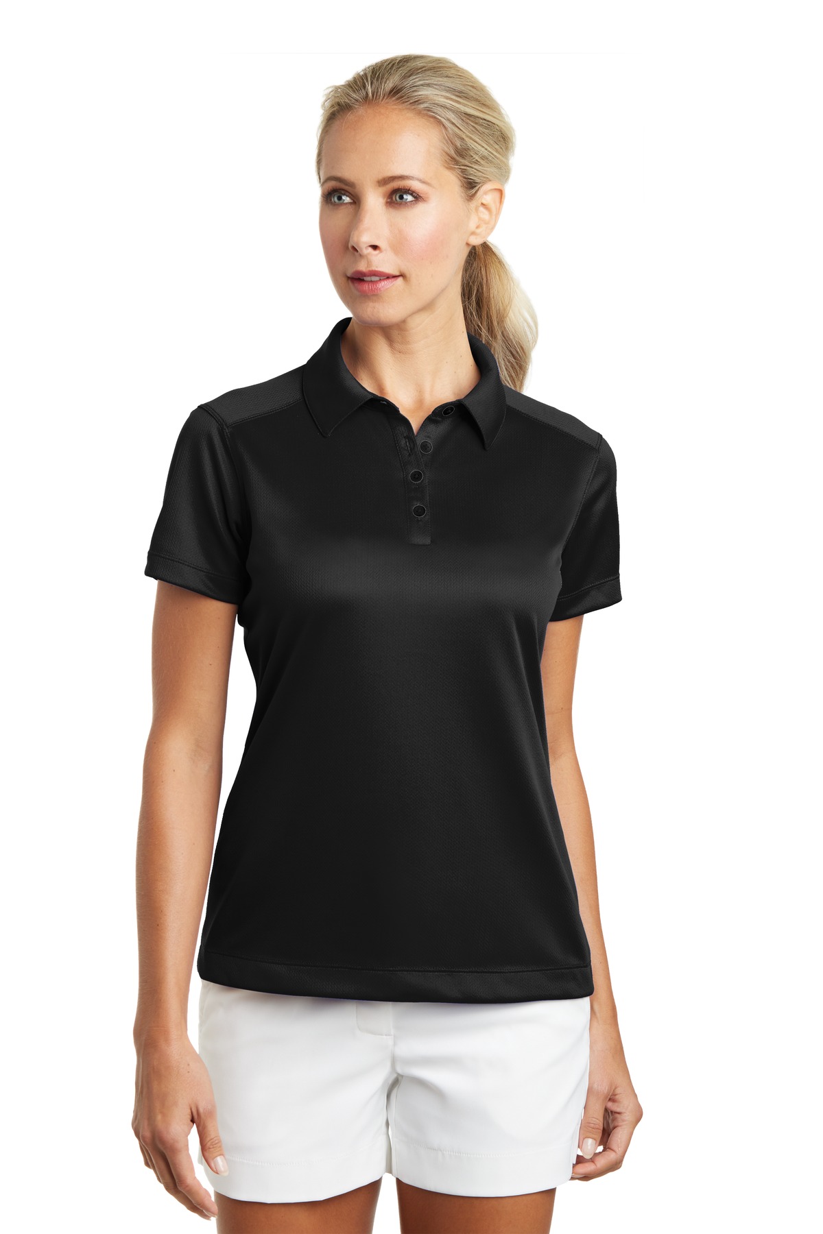 Womens black polo on sale shirt dri fit