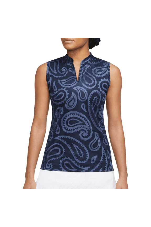 Golf Womens Victory Fashion Sleeveless Dri-FIT Polo Obsidian Shirt XS