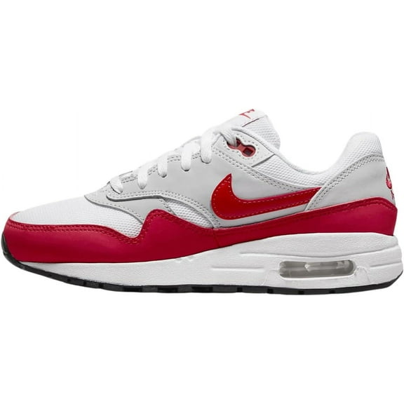 Nike Grade School Boys Air Max 1 Running Shoes Size 6Y Color Neutral Grey/University Red/White/Black