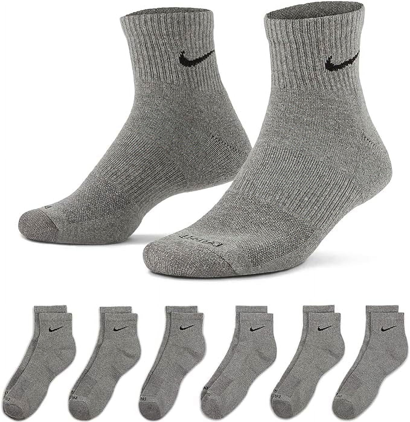 Nike Gray Everyday Plus Unisex Ankle Socks (6 Pair) - L