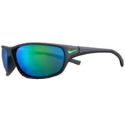 Nike Rabid Matte Black Unisex Sport Wrap Sunglasses with Green Mirror Lens - FQ4765-003