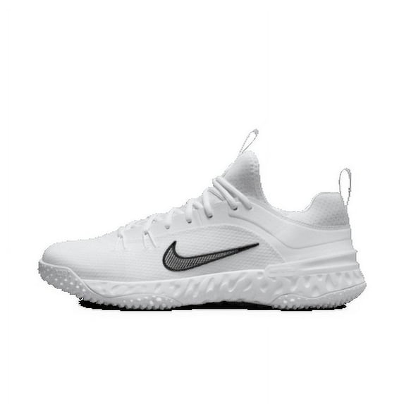 Nike Huarache 9 Elite TF LAX Lacrosse Shoes Color: White/White/Black Size: 8.5