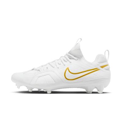 Nike Huarache 9 Varsity LAX Lacrosse Cleats Color: White/White/Metallic Vivid Gold Size: 7
