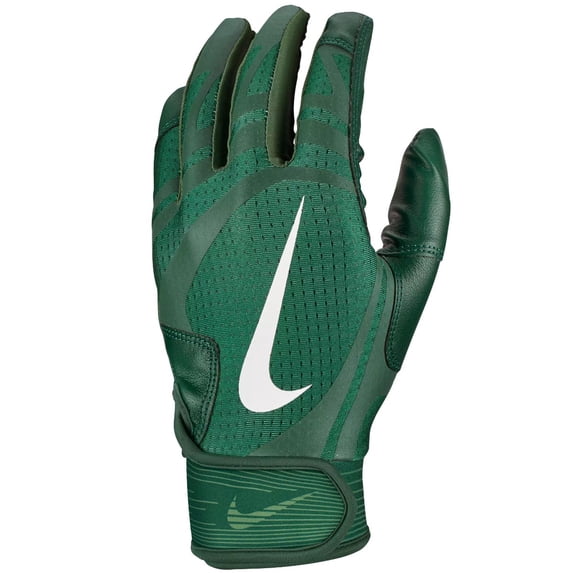 Nike Huarache Edge Adult Baseball Batting Gloves Pair Forest Green | White Medium