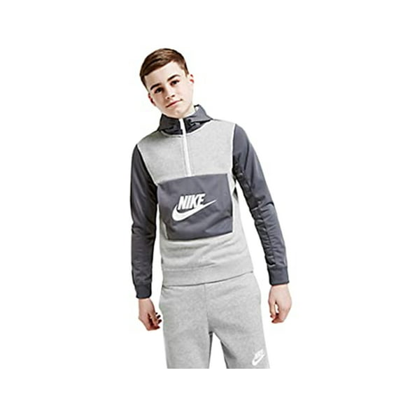 Nike Hybrid Half-Zip Boys Active Hoodies Size S, Color: Grey/Charcoal