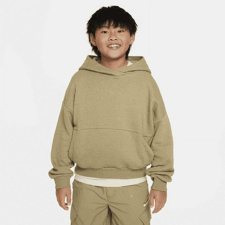 Nike Icon Fleece Big Kids Oversized Pullover Hoodie Color Neutral Olive Medium Olive Size S Walmart