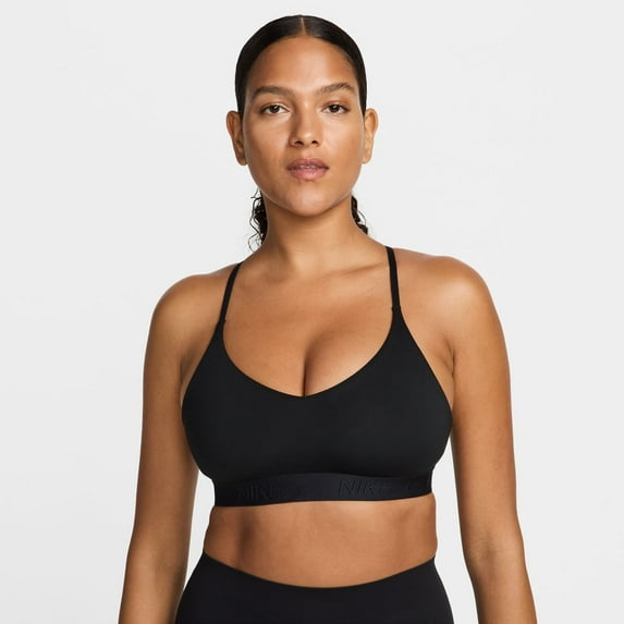 Nike Indy Light Support Women's Padded Adjustable Sports Bra Color: Black/Black/Black Size: M