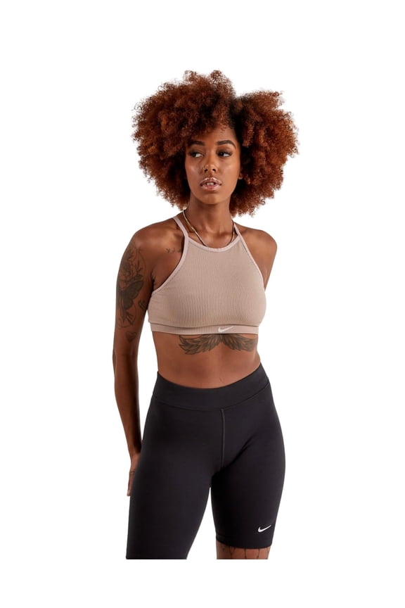 Women's Light-Support Non-Padded Sports Bra Nike Indy Seamless Ribbed Size - XS