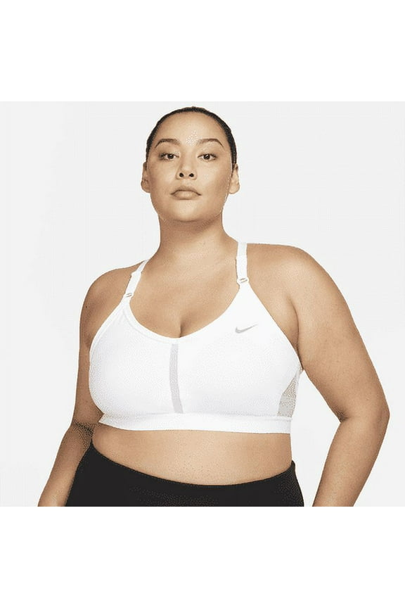 Indy Women's Light-Support Padded V-Neck Sports Bra (Plus Size) Color: White/Grey Fog/Particle Grey Size: 1X