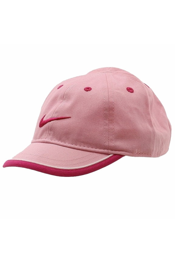 Infant Perfect Pink Swoosh Logo Adjustable Hat Baseball Cap Sz 12/24 Months