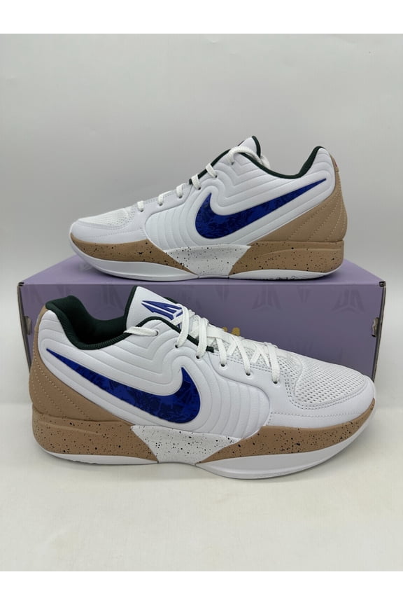 Ja 2 Men's size 10 White Blue Tan Basketball Shoes FD7328 101