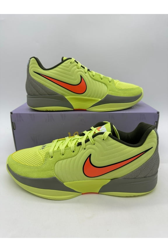 Ja 2 Men's size 9 Neon Yellow Grey Athletic Basketball Shoes FD7328 701