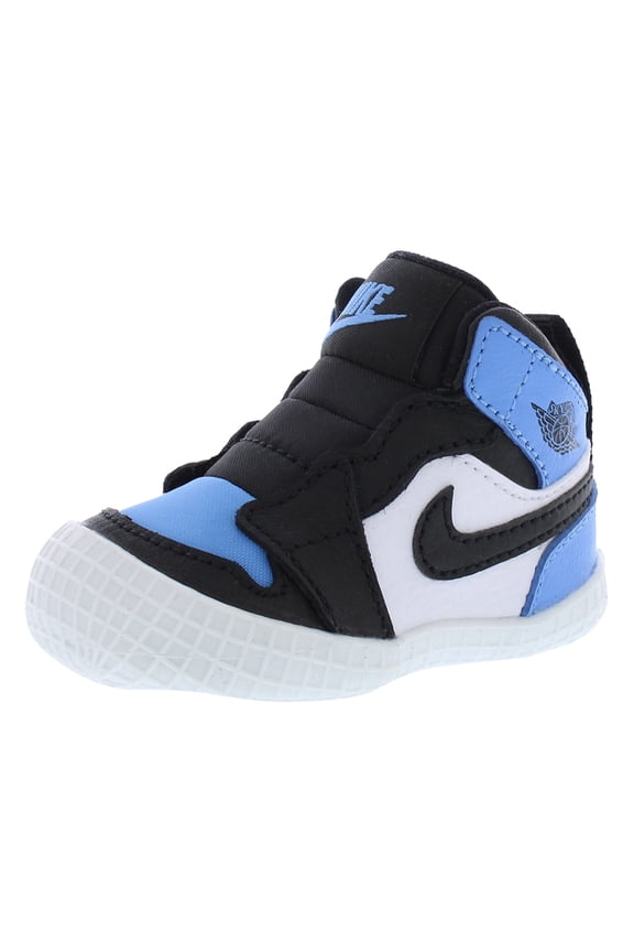 Jordan 1 Crib Bootie Infant/Toddler Shoes Size 4, Color: University Blue/Black/White