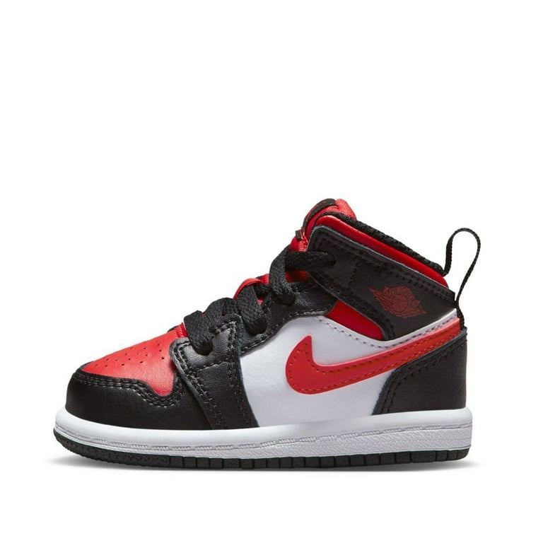 Nike Jordan 1 Mid Infant Toddler Shoes Size 4 Color Black Fire Red White Walmart