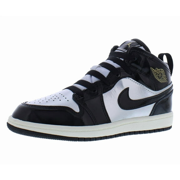 Nike Jordan 1 Mid SE PS Boys Shoes Size 1.5, Color: Black/Metallic Gold