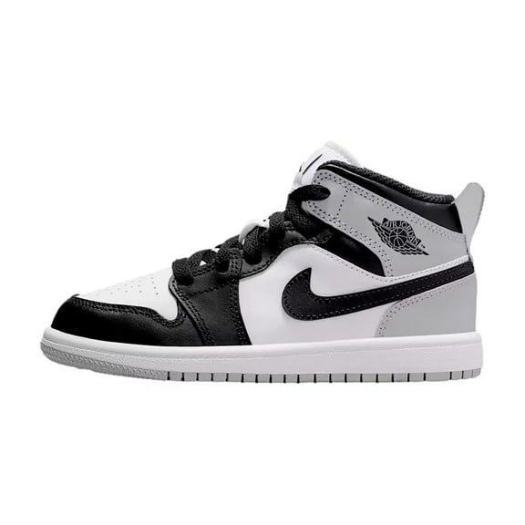 Little Kid's Jordan 1 Mid White/Black-LT Smoke Grey (DQ8424 101) - 1.5