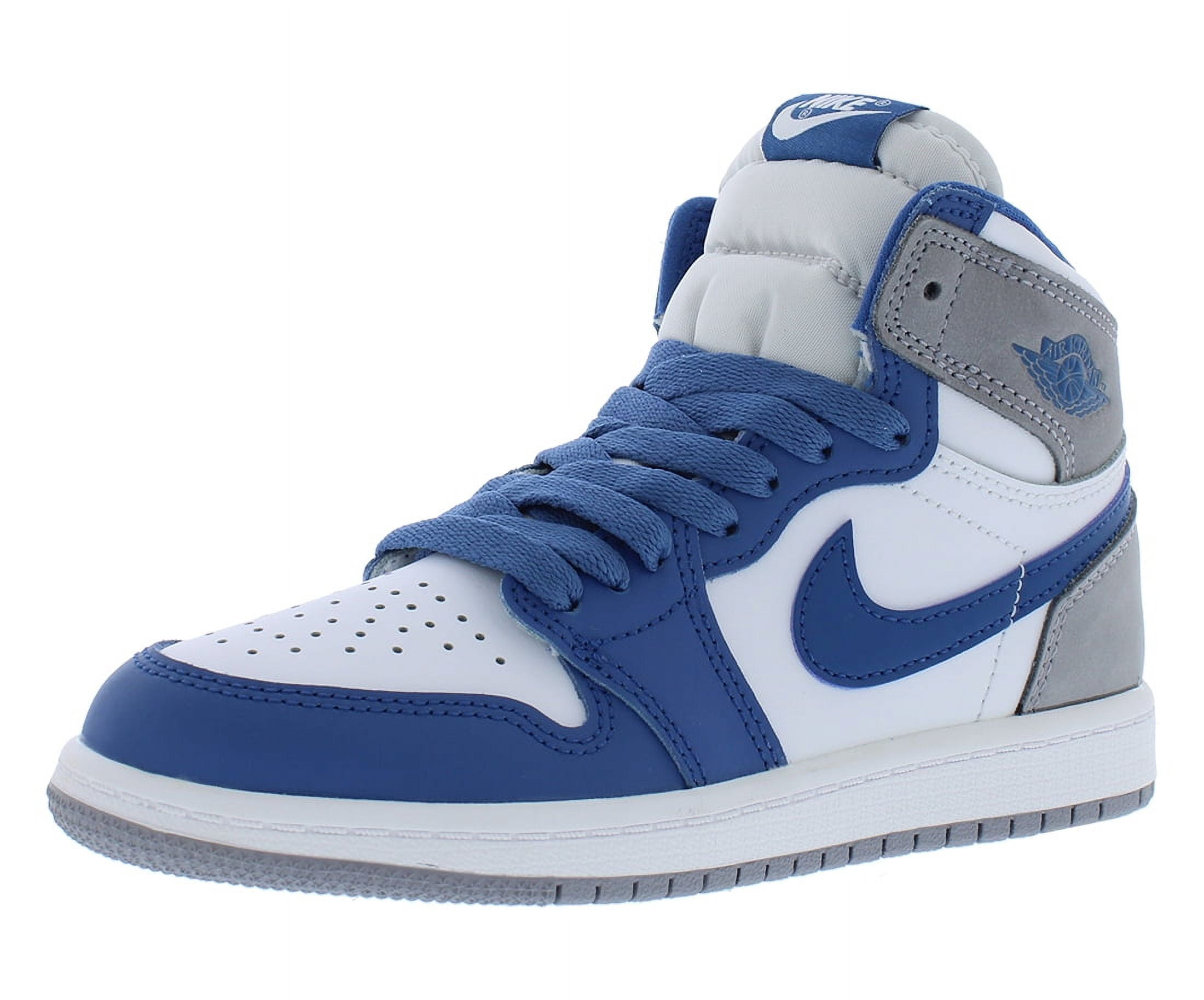 Nike Jordan 1 Retro High OG PS Boys Shoes Size 1, Color: True Blue ...