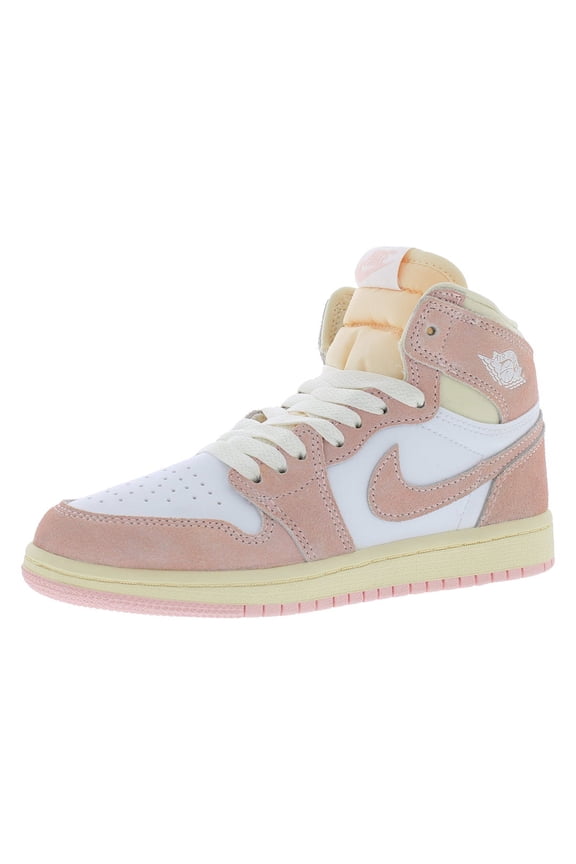 Jordan 1 Retro High OG PS Girls Shoes Size 1, Color: Athmosphere/White/Muslin/Sail