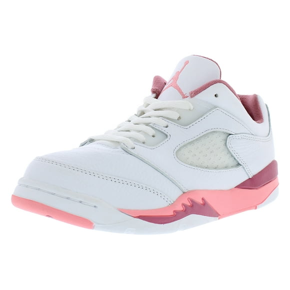 Jordan 5 Retro Low PS Girls Shoes Size 12, Color: White/Coral Chalk/Desert Berry