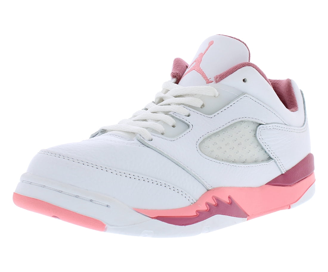 Jordan 5 Retro Low PS Girls Shoes Size 12, Color: White/Coral Chalk/Desert Berry